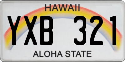 HI license plate YXB321