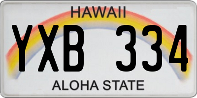HI license plate YXB334