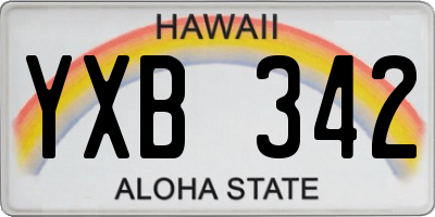 HI license plate YXB342