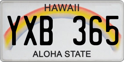 HI license plate YXB365