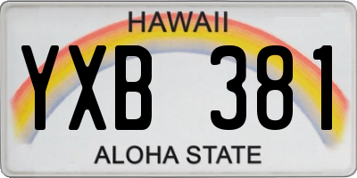 HI license plate YXB381