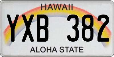 HI license plate YXB382