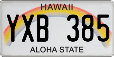 HI license plate YXB385