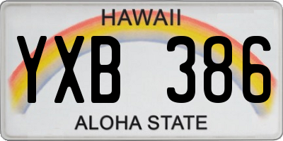 HI license plate YXB386