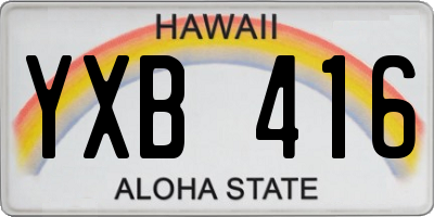 HI license plate YXB416