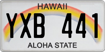 HI license plate YXB441