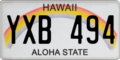 HI license plate YXB494