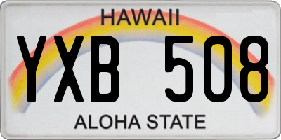 HI license plate YXB508