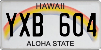 HI license plate YXB604