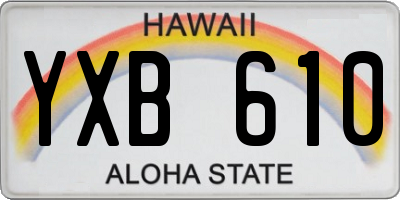 HI license plate YXB610