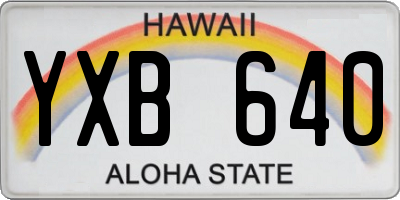 HI license plate YXB640