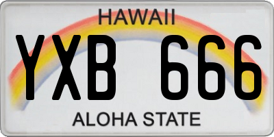 HI license plate YXB666