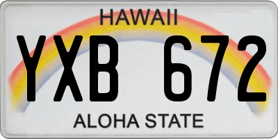 HI license plate YXB672