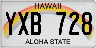 HI license plate YXB728