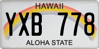 HI license plate YXB778