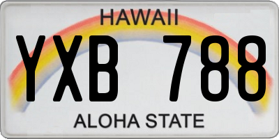 HI license plate YXB788