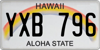 HI license plate YXB796