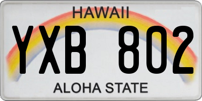 HI license plate YXB802