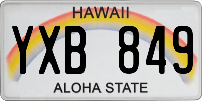 HI license plate YXB849
