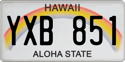 HI license plate YXB851
