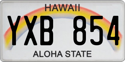 HI license plate YXB854