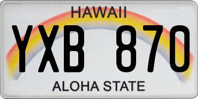 HI license plate YXB870