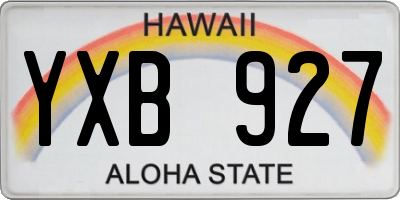 HI license plate YXB927
