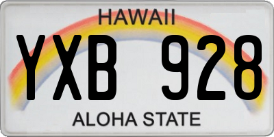HI license plate YXB928