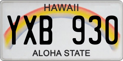 HI license plate YXB930