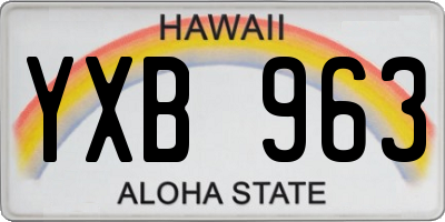 HI license plate YXB963