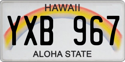 HI license plate YXB967