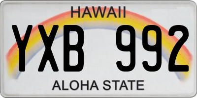 HI license plate YXB992