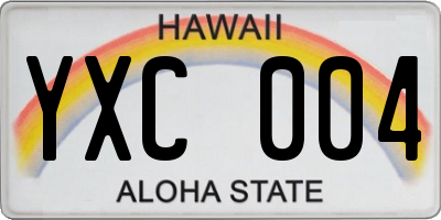HI license plate YXC004