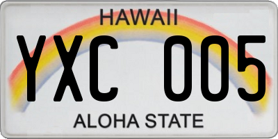 HI license plate YXC005