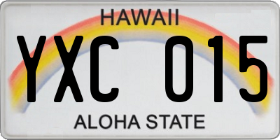 HI license plate YXC015
