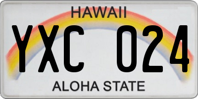 HI license plate YXC024