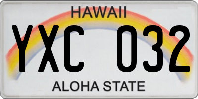 HI license plate YXC032