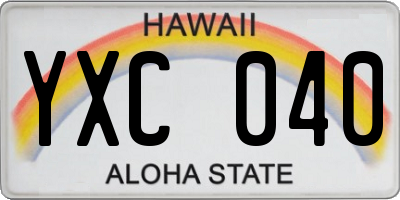 HI license plate YXC040