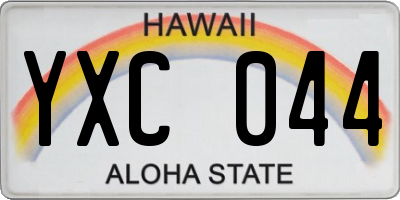 HI license plate YXC044