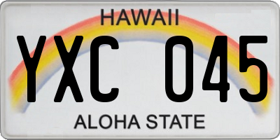 HI license plate YXC045