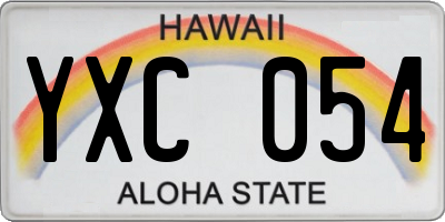 HI license plate YXC054