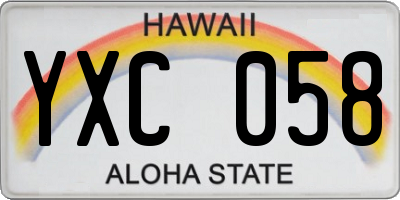 HI license plate YXC058