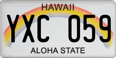 HI license plate YXC059
