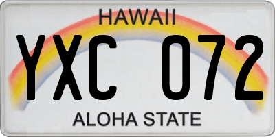 HI license plate YXC072