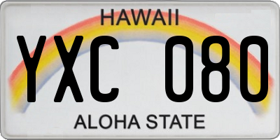 HI license plate YXC080