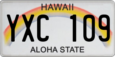 HI license plate YXC109