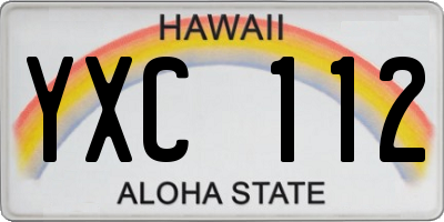 HI license plate YXC112