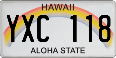 HI license plate YXC118