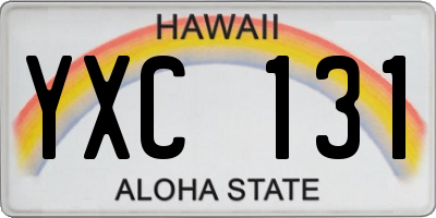 HI license plate YXC131