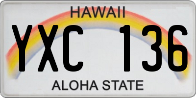 HI license plate YXC136